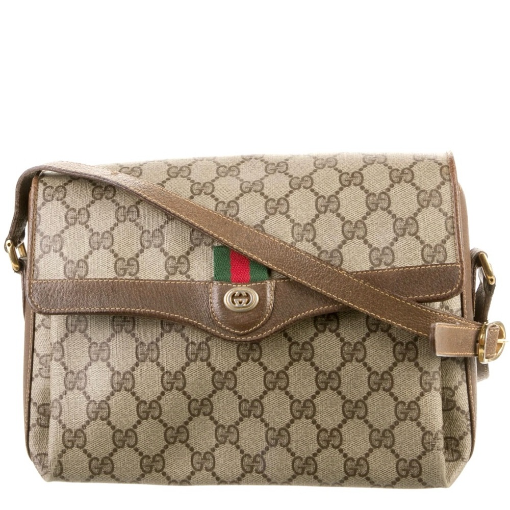 GOOD CONDITION! Authenticated Gucci Vintage Ophidia Web Sherry Shoulder Bag